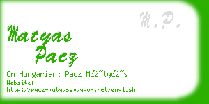 matyas pacz business card